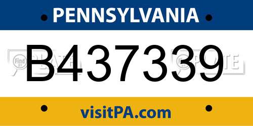 B437339 Pennsylvania License Plate