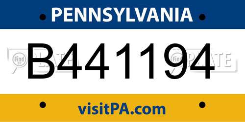 B441194 Pennsylvania License Plate