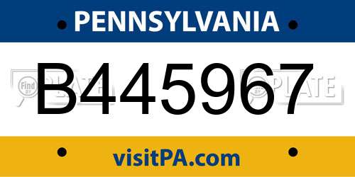 B445967 Pennsylvania License Plate
