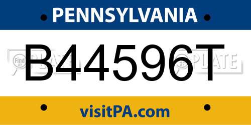 B44596T Pennsylvania License Plate