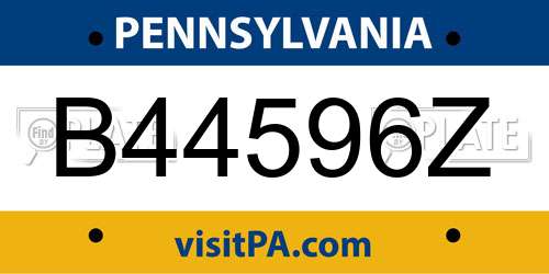 B44596Z Pennsylvania License Plate
