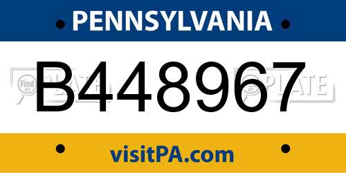 B448967 Pennsylvania License Plate