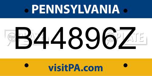 B44896Z Pennsylvania License Plate