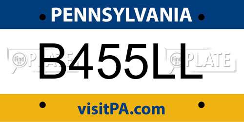 B455LL Pennsylvania License Plate