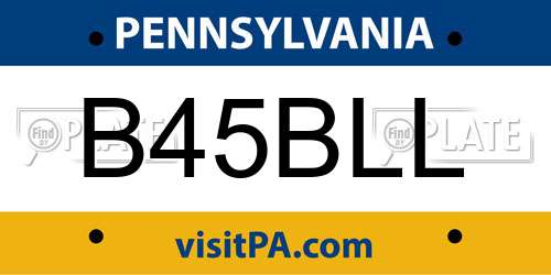 B45BLL Pennsylvania License Plate