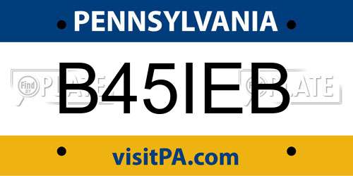 B45IEB Pennsylvania License Plate