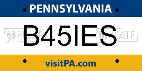 B45IES Pennsylvania License Plate