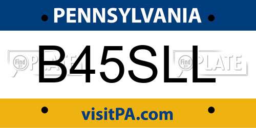 B45SLL Pennsylvania License Plate