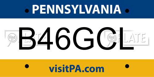 B46GCL Pennsylvania License Plate