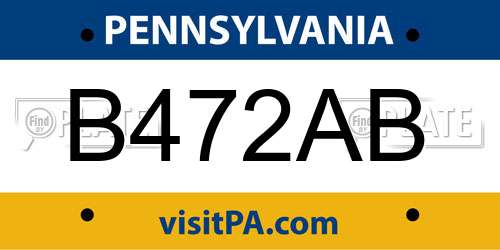 B472AB Pennsylvania License Plate