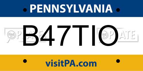 B47TIO Pennsylvania License Plate