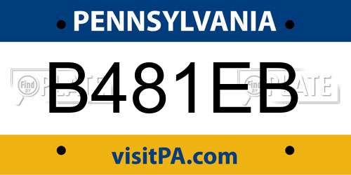 B481EB Pennsylvania License Plate