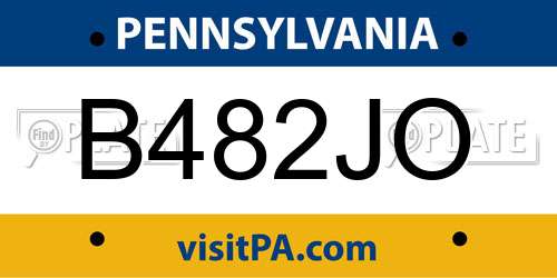 B482JO Pennsylvania License Plate
