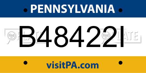 B48422I Pennsylvania License Plate