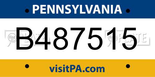 B487515 Pennsylvania License Plate