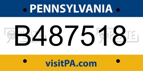 B487518 Pennsylvania License Plate