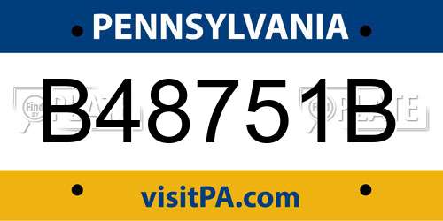 B48751B Pennsylvania License Plate