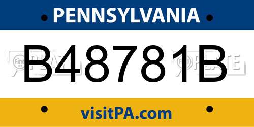 B48781B Pennsylvania License Plate