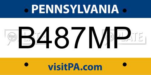B487MP Pennsylvania License Plate