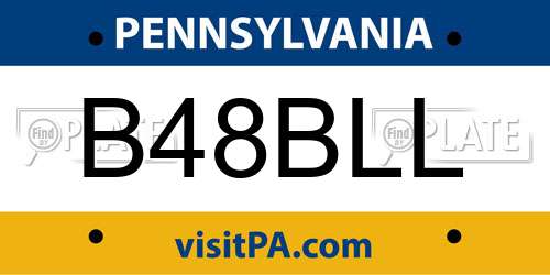 B48BLL Pennsylvania License Plate