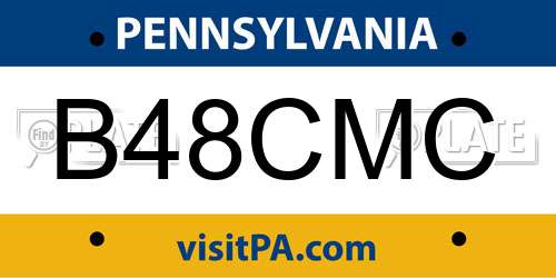 B48CMC Pennsylvania License Plate
