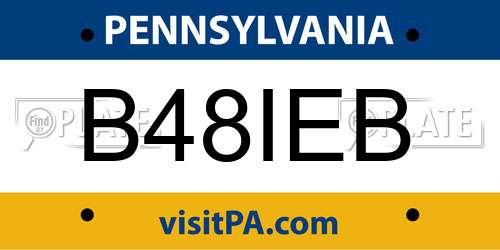 B48IEB Pennsylvania License Plate