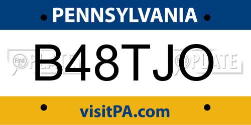 B48TJO Pennsylvania License Plate