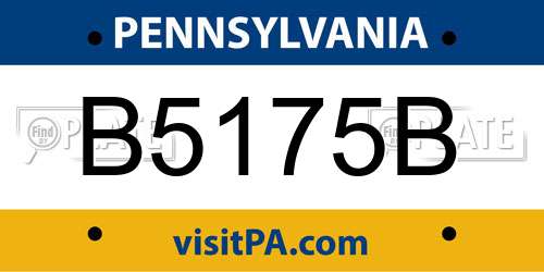 B5175B Pennsylvania License Plate