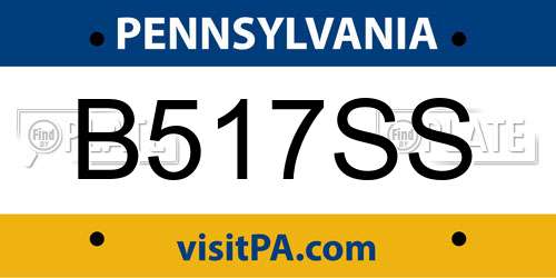 B517SS Pennsylvania License Plate