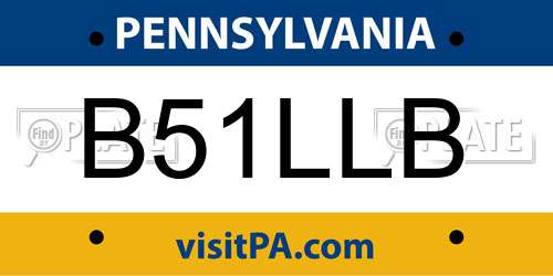 B51LLB Pennsylvania License Plate