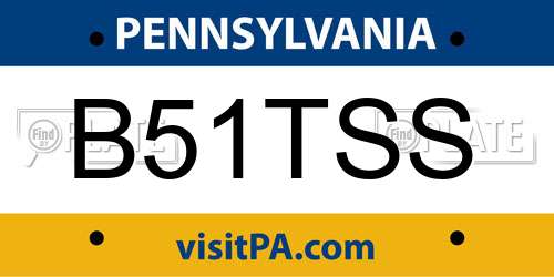 B51TSS Pennsylvania License Plate