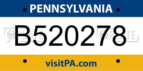 B520278 Pennsylvania License Plate