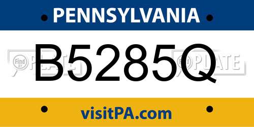 B5285Q Pennsylvania License Plate