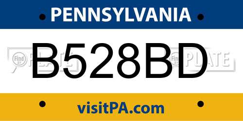 B528BD Pennsylvania License Plate