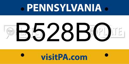 B528BO Pennsylvania License Plate