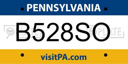 B528SO Pennsylvania License Plate