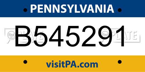B545291 Pennsylvania License Plate