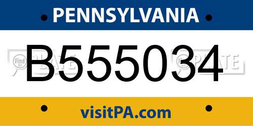 B555034 Pennsylvania License Plate