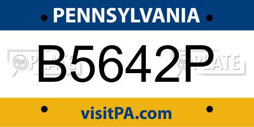 B5642P Pennsylvania License Plate