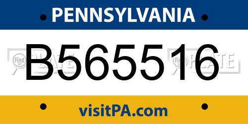 B565516 Pennsylvania License Plate