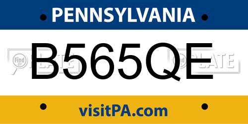 B565QE Pennsylvania License Plate