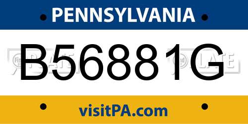 B56881G Pennsylvania License Plate