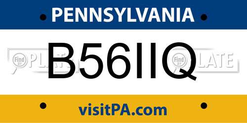 B56IIQ Pennsylvania License Plate
