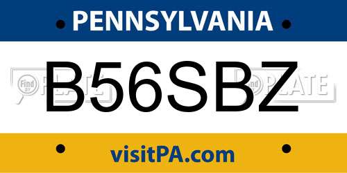 B56SBZ Pennsylvania License Plate