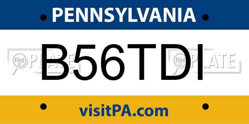B56TDI Pennsylvania License Plate