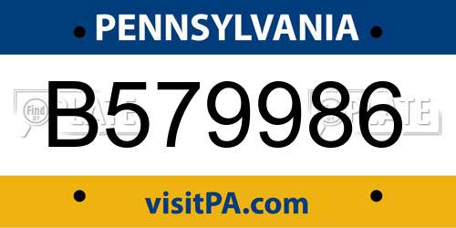 B579986 Pennsylvania License Plate