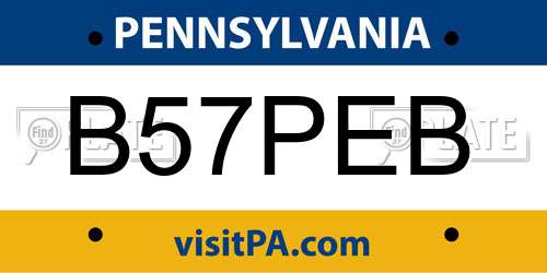 B57PEB Pennsylvania License Plate