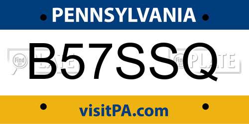 B57SSQ Pennsylvania License Plate