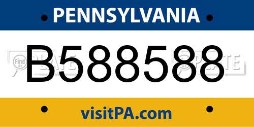 B588588 Pennsylvania License Plate