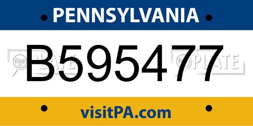 B595477 Pennsylvania License Plate